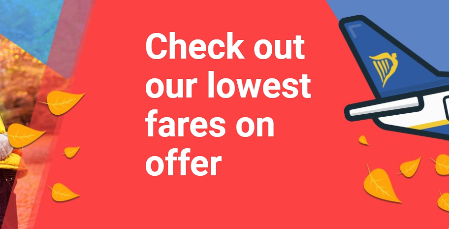 Ryanair дешевые авиабилеты на осень!